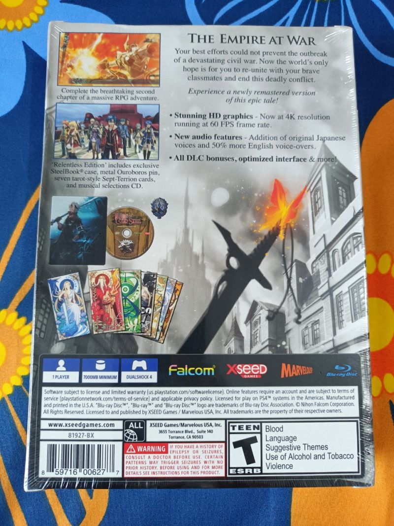 PS4 TRAILS OF COLD STEEL II RELENTLESS EDITION