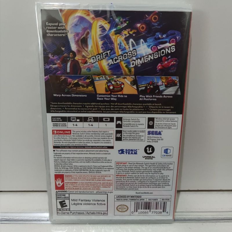 Sonic racing crossworld Switch