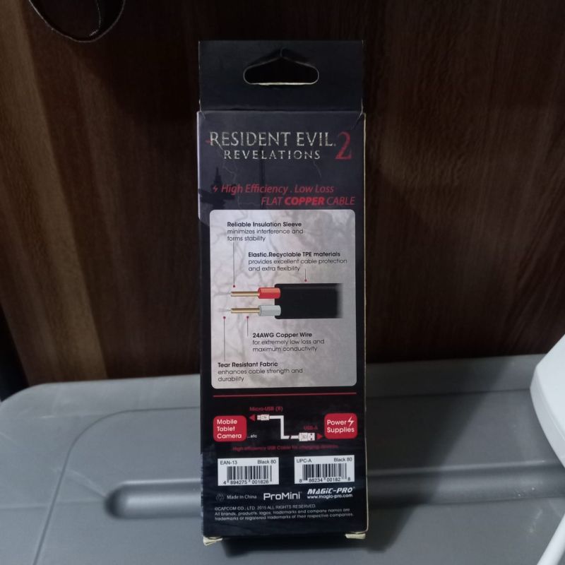 Resident Evil Revelations 2 Official Micro USB cable (24k Gold Plated Connectors)