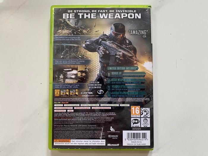 Xbox 360 Crysis 2 Limited Edition Original CD DVD BD Region PAL