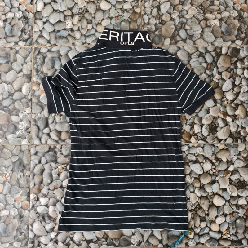 Polo Shirt Hitam Stripes Heritage – Size M