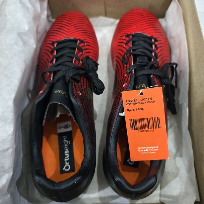 Sepatu Bola Ortuseight Forte Helios FG - Ortred/Black/Gold size 41