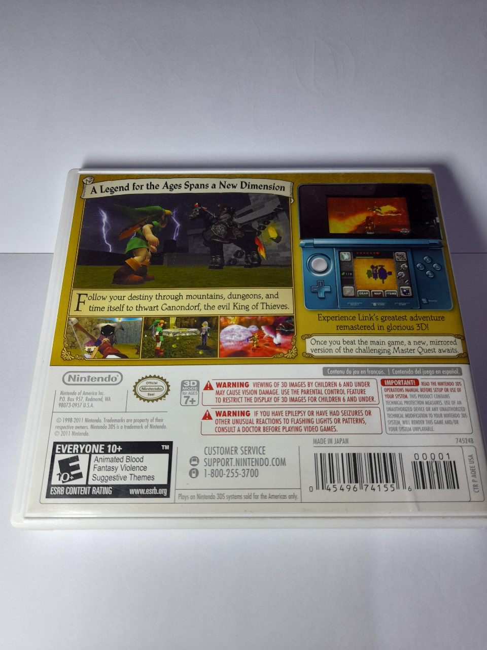The Legend of Zelda - Ocarina of Time 3D - USA Second atau Bekas [Game Nintendo 3DS]