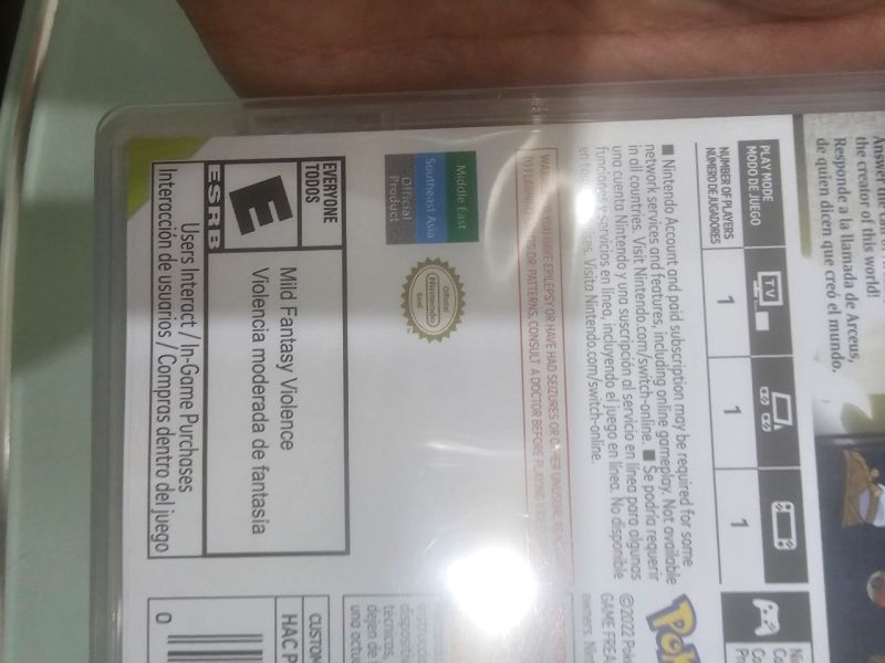 Pokemon Legends Arceus Reg US. SECOND Condition Baru