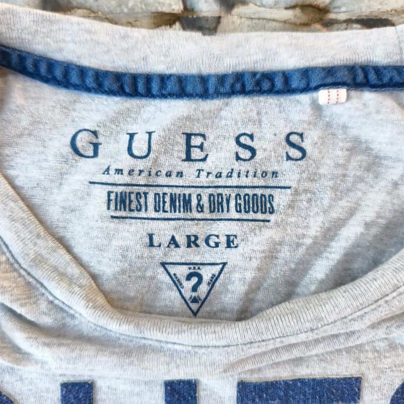 Kaos GUESS Original Size L – Abu Basic Logo Gradient