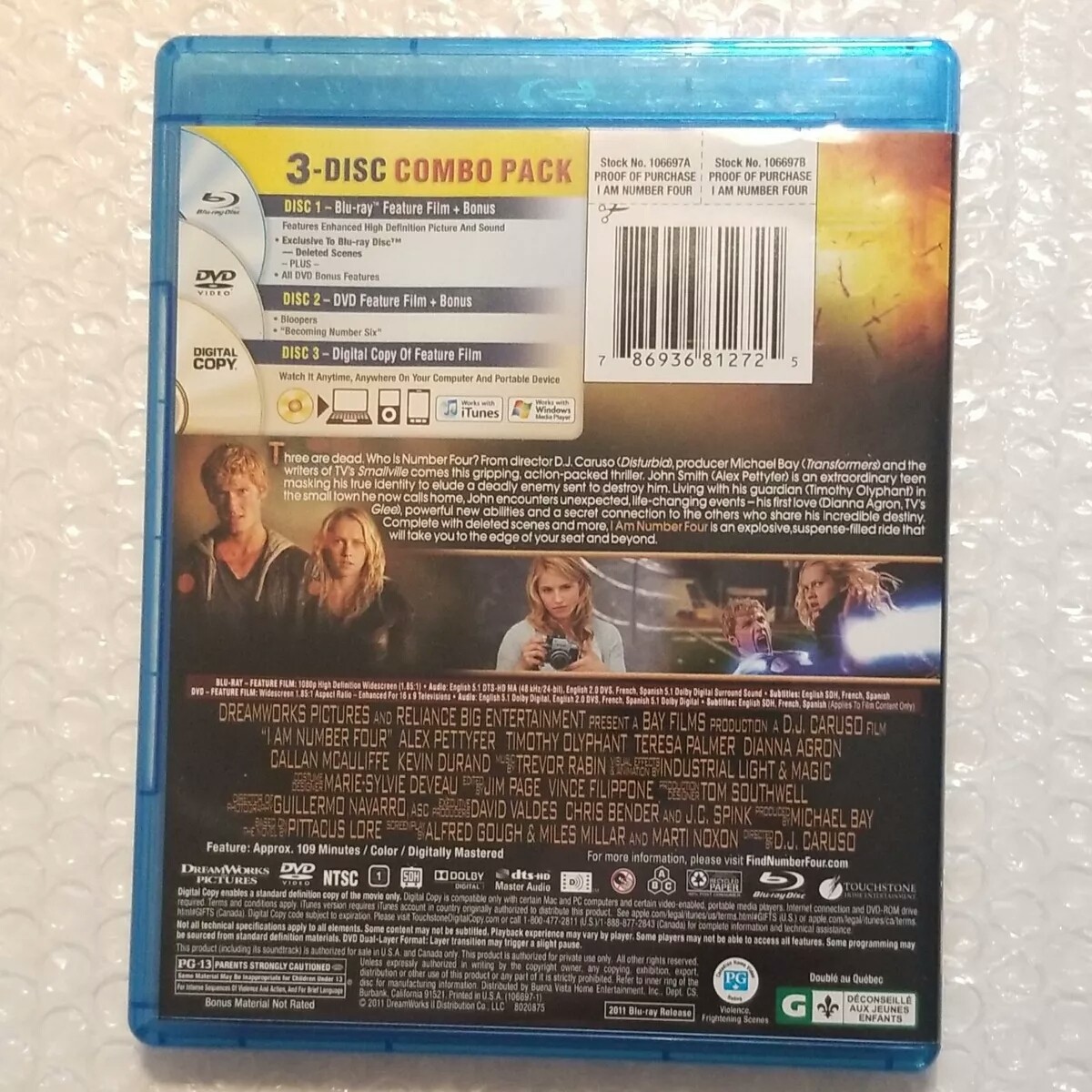 Bluray Movie Original I AM NUMBER FOUR (2011)