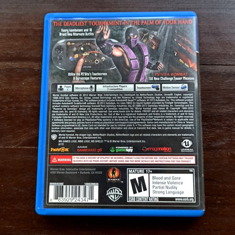 Kaset Mortal Kombat Combat PS Vita PSvita Playstation Game