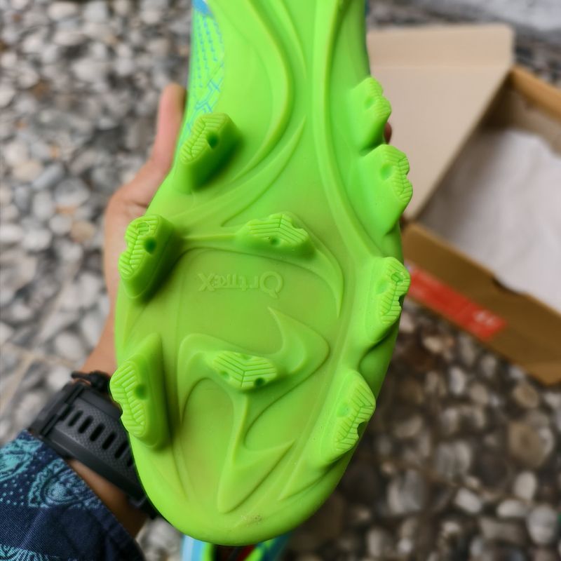 Sepatu Bola Ortuseight Genesis FG Fluo Green / Cyan / White Size 41