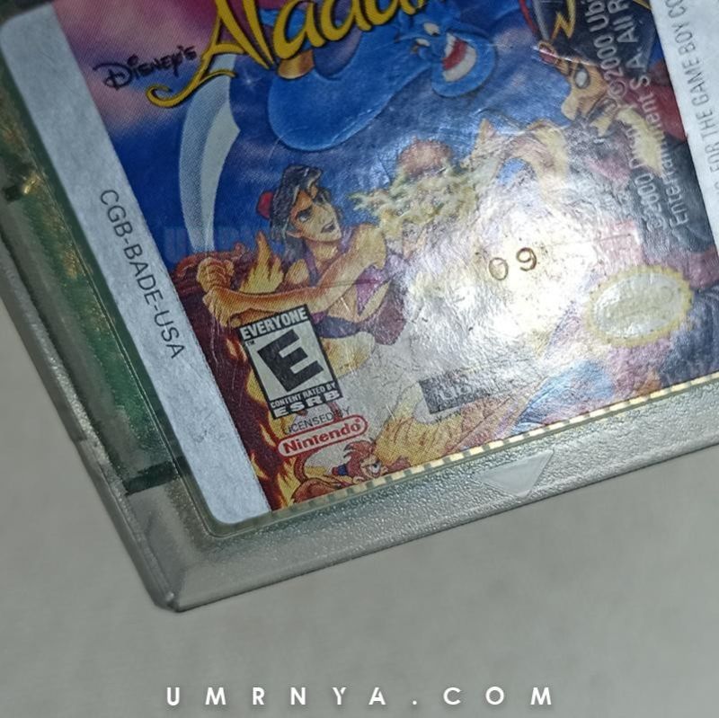 Kaset Gameboy Aladdin Nintendo Game boy Color GBC GBA Nintendo Aladin Cartridge