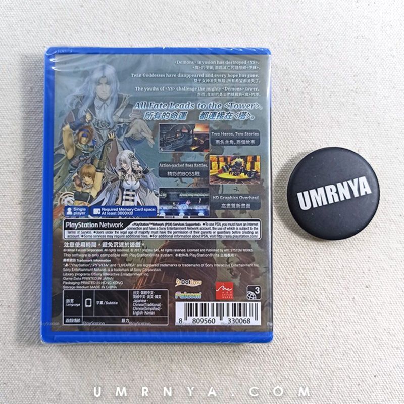 Kaset Original PS Vita Ys Origin PSvita Games Cartridge Bkn ys VII