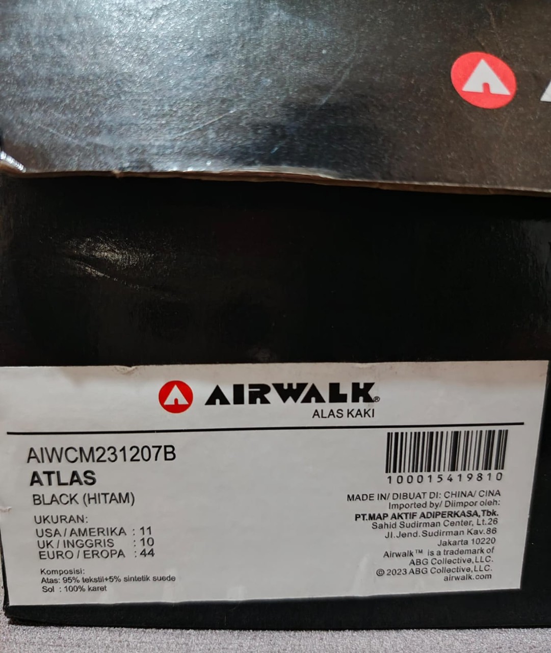 AIRWALK ATLAS - BLACK - SIZE 44 EU (MEN) - ORIGINAL
