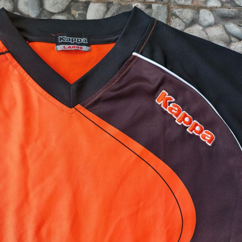 Jersey Kappa Original Large – Oranye Hitam Coklat #4 Vintage Sportwear