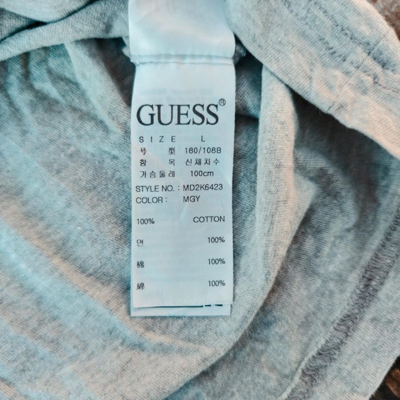 Kaos GUESS Original Size L – Abu Basic Logo Gradient
