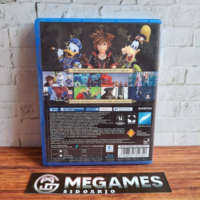 Kaset BD PS4 Kingdom Hearts 3 - Second/Bekas