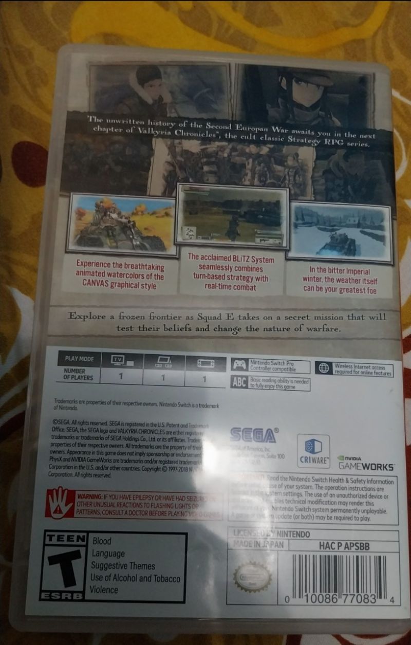 Kaset Nitendo Switch Valkyria 4