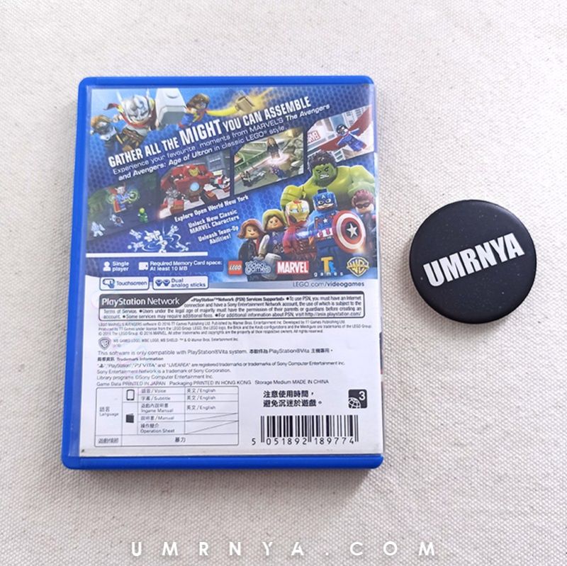 BOX COVER ONLY, Kaset Game Lego Marvel's Avengers Avenger PsVita Cartridge PS Vita Games Playstation