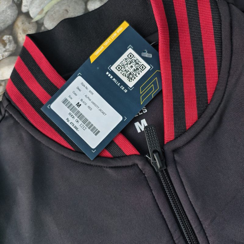 Mills Rizqan Varsity Jacket – Black Red (Size M)