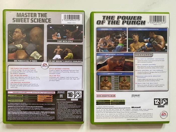 Original Xbox Classic Fight Night Round 2 dan 3 CD DVD Region PAL