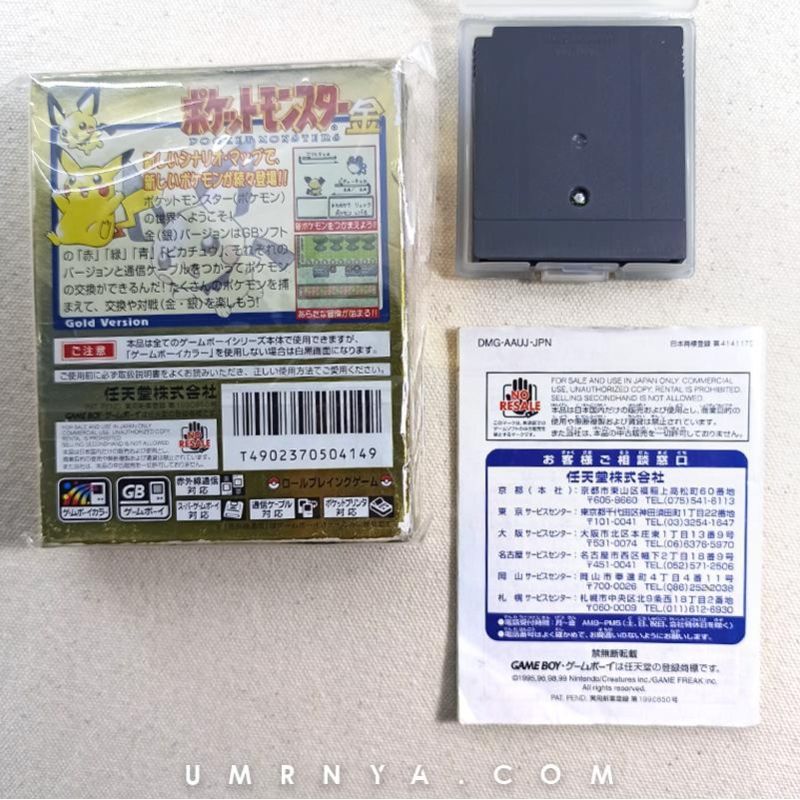Kaset Original Pokemon Gold Nintendo Gameboy & Silver DMG COLOR GBA SP
