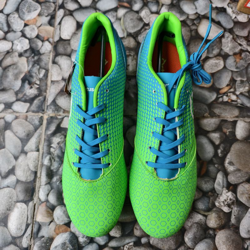 Sepatu Bola Ortuseight Genesis FG Fluo Green / Cyan / White Size 41
