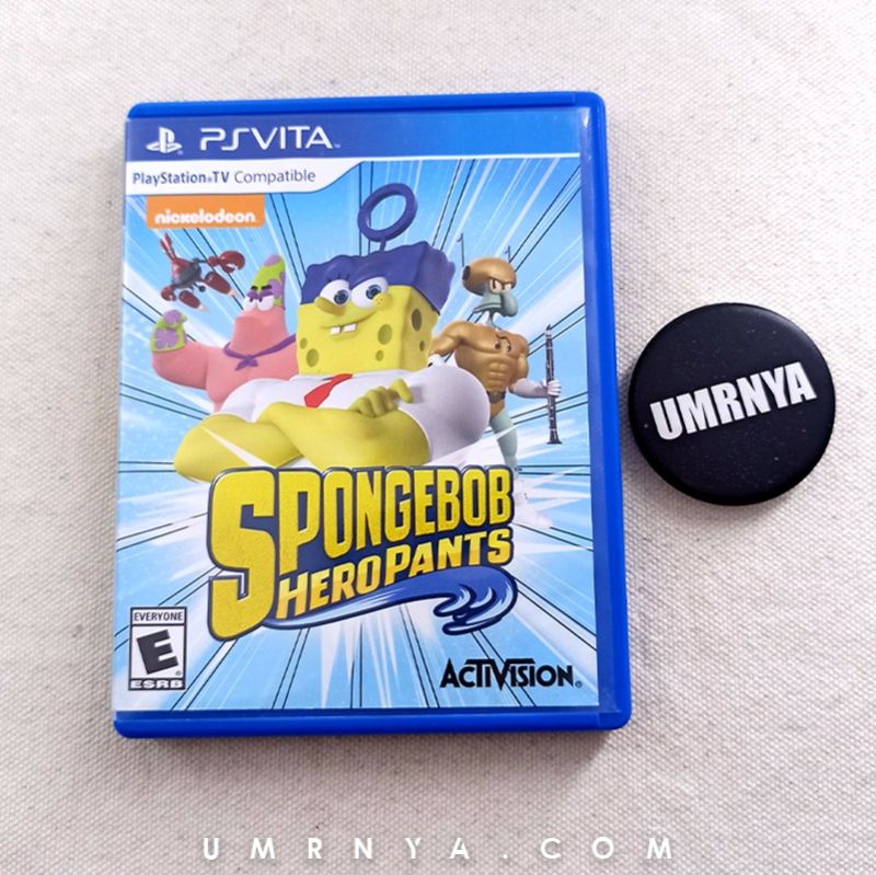 BOX COVER ONLY, SpongeBob HeroPants Kaset PsVita Game Cartridge PS Vita Games Sponge Bob