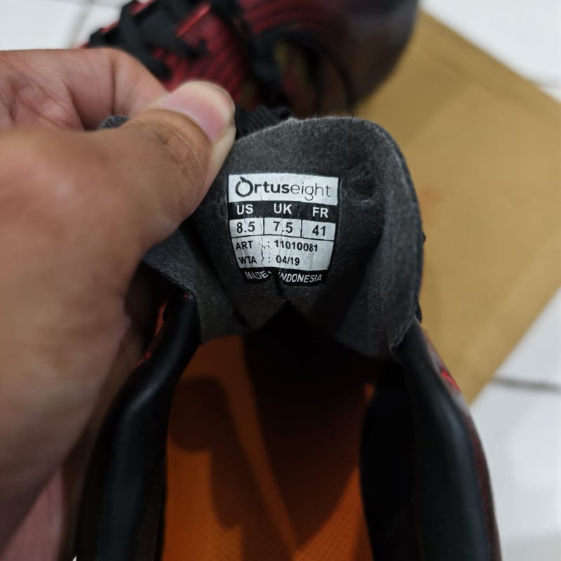 Sepatu Bola Ortuseight Forte Helios FG - Ortred/Black/Gold size 41
