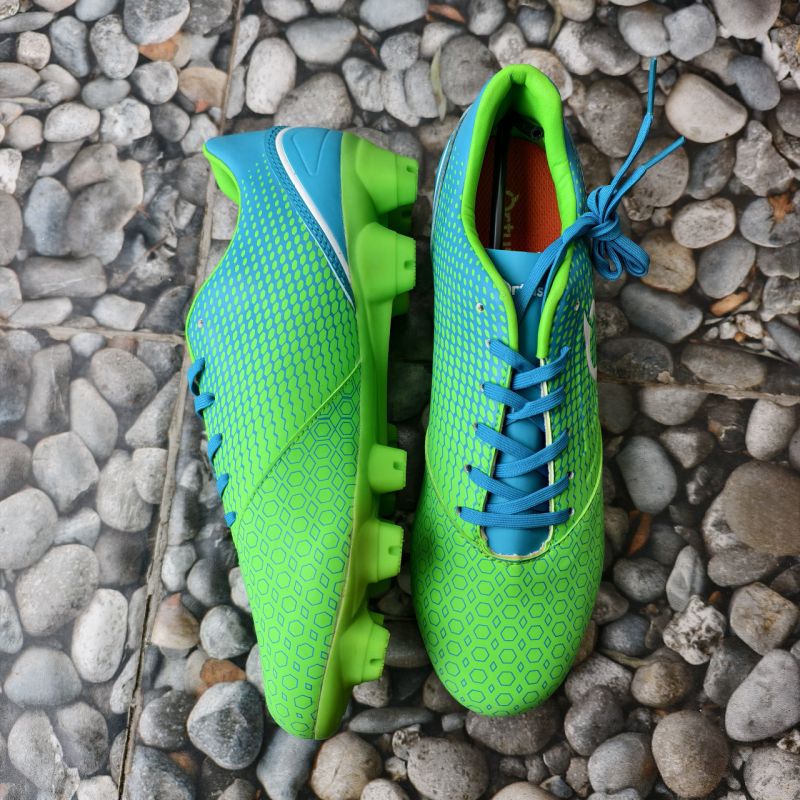 Sepatu Bola Ortuseight Genesis FG Fluo Green / Cyan / White Size 41
