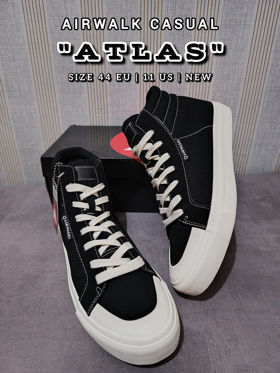 AIRWALK ATLAS - BLACK - SIZE 44 EU (MEN) - ORIGINAL