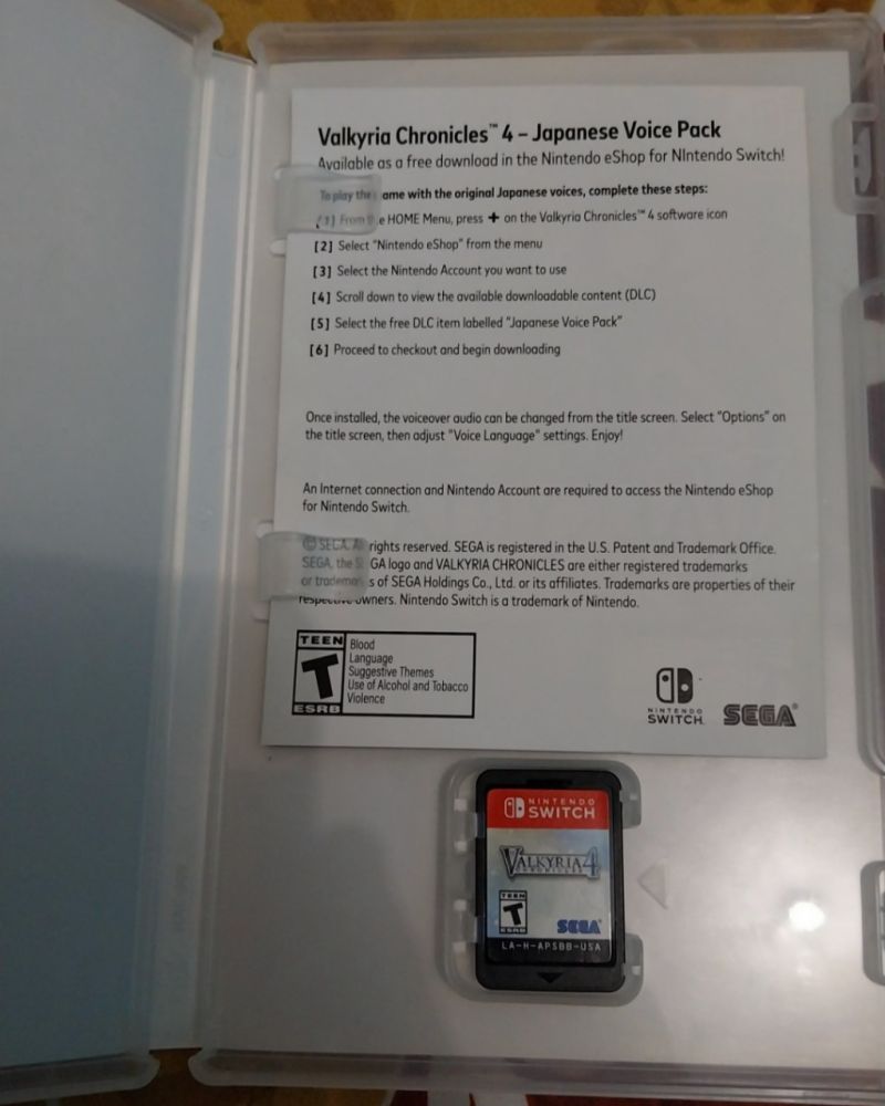 Kaset Nitendo Switch Valkyria 4
