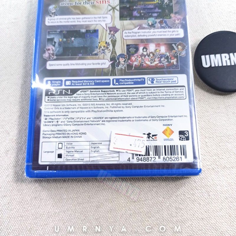 PSVita Criminal Girls Invite Only Kaset Game Playstation PS Vita Cartridge