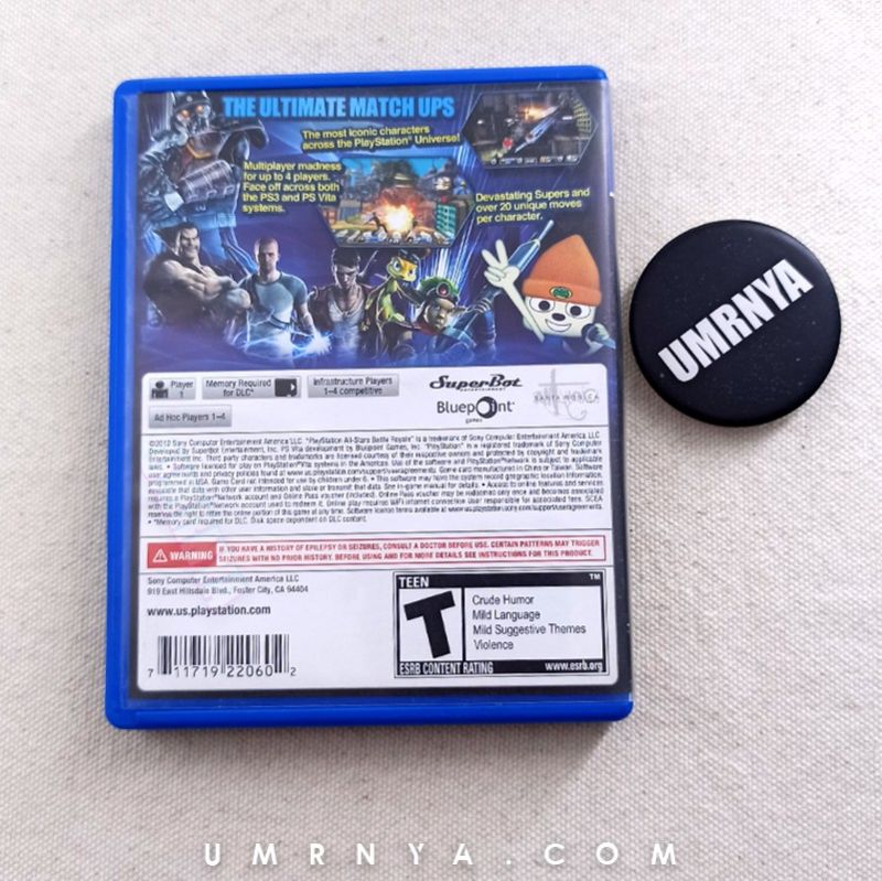 BOX COVER ONLY, Playstation All-Stars Battle Royale PsVita Game Cartridge PS Vita Games All Star