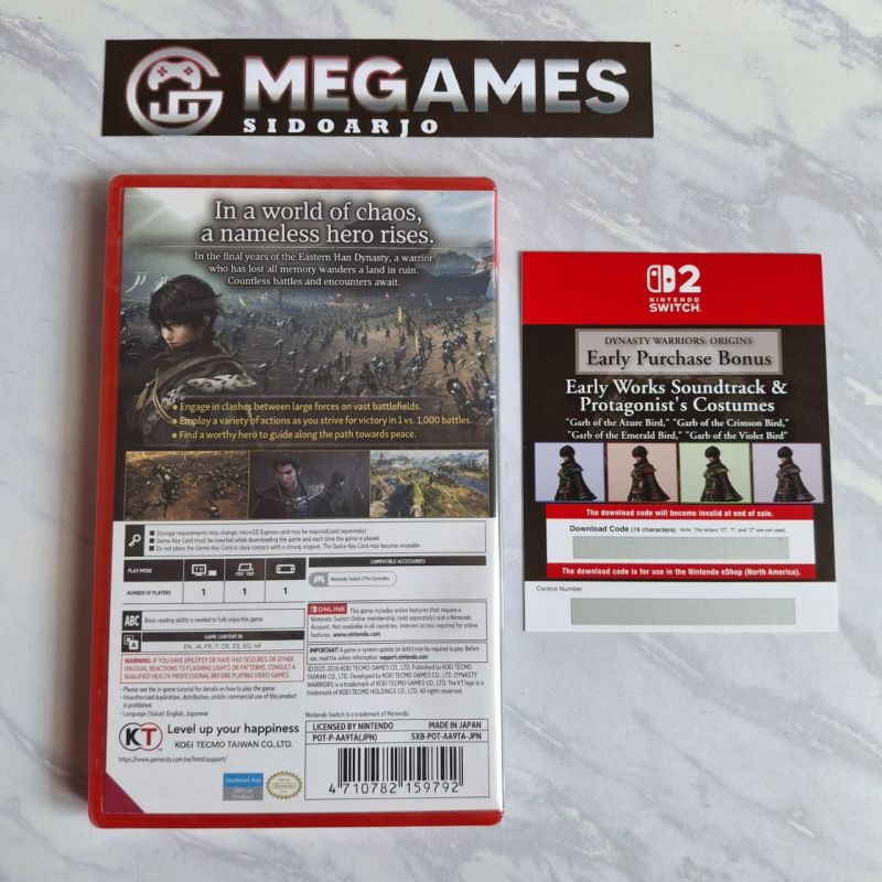 Dynasty Warriors Origins Nintendo Switch 2 - New/segel