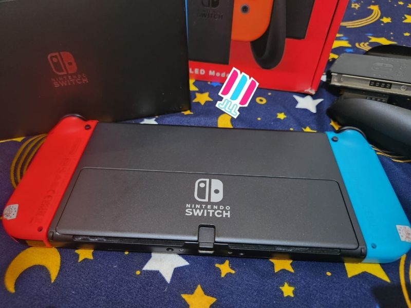 Nintendo Switch Oled Neon OFW 64 GB Mulus Bonus Catridge