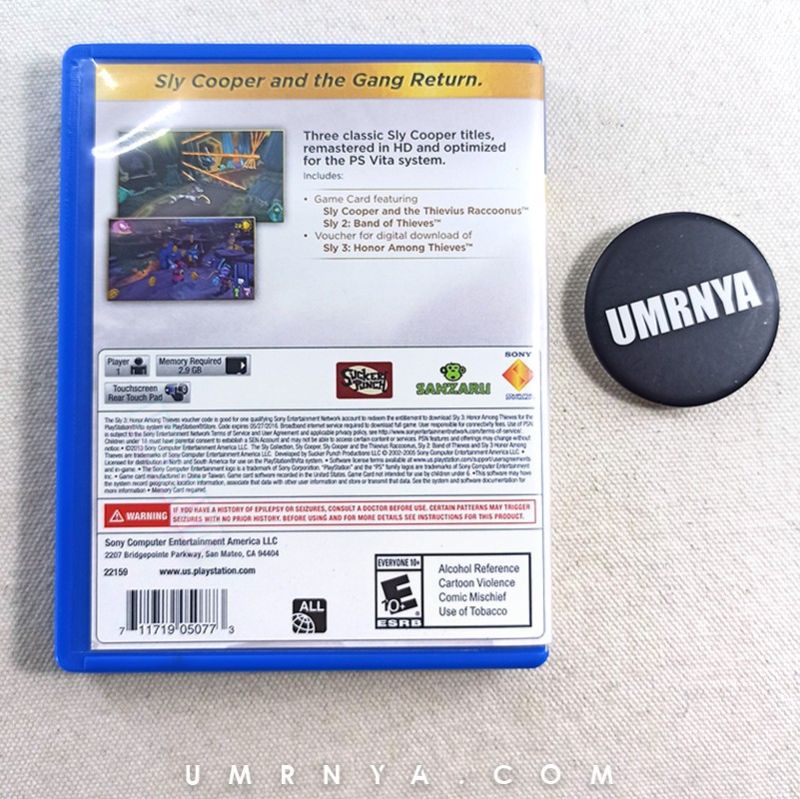 Kaset Original Sly Cooper Collection 1 & 2 PsVita Game PS Vita Games