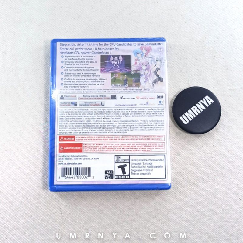 NEW SEALED, Kaset Original PS Vita Hyperdimension Neptunia Re Birth 2 PSVita Playstation