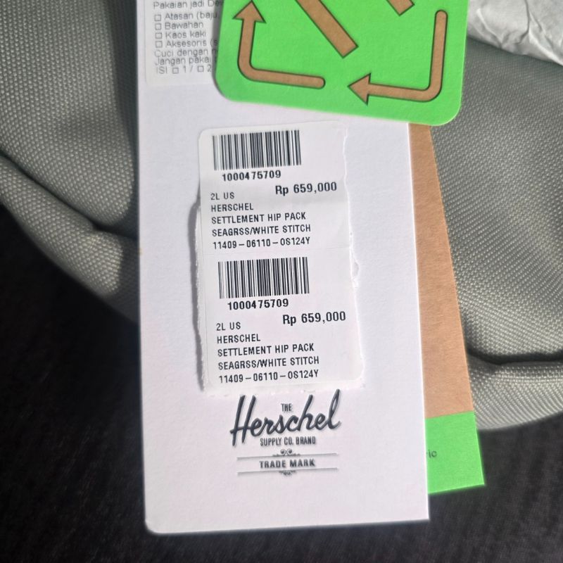 Herschel Settlement Hip Pack Seagrass/White