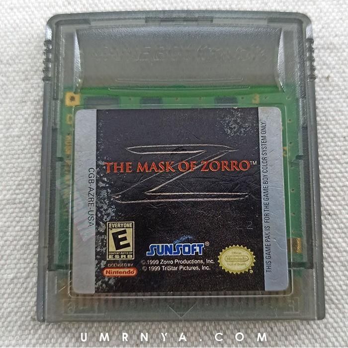 Kaset Original The Mask Of Zorro Zoro Nintendo Gameboy GBA Color Gbc Bekas