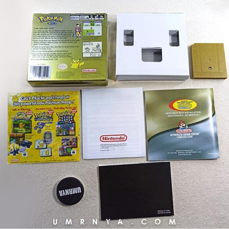 Kaset Gameboy Pokemon Gold Version Nintendo Game boy GBC GBA Pokémon Silver