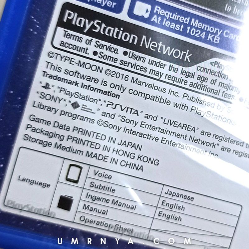 Fate Extella The Umbral Star Kaset Playstation PSVita Original PS Vita CD