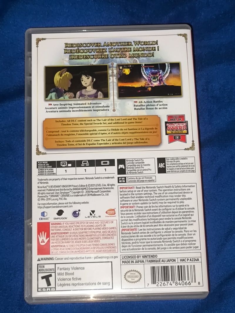 Ni No Kuni 2 Revenant Kingdom Princes Edition Pure US - Nintendo Switch