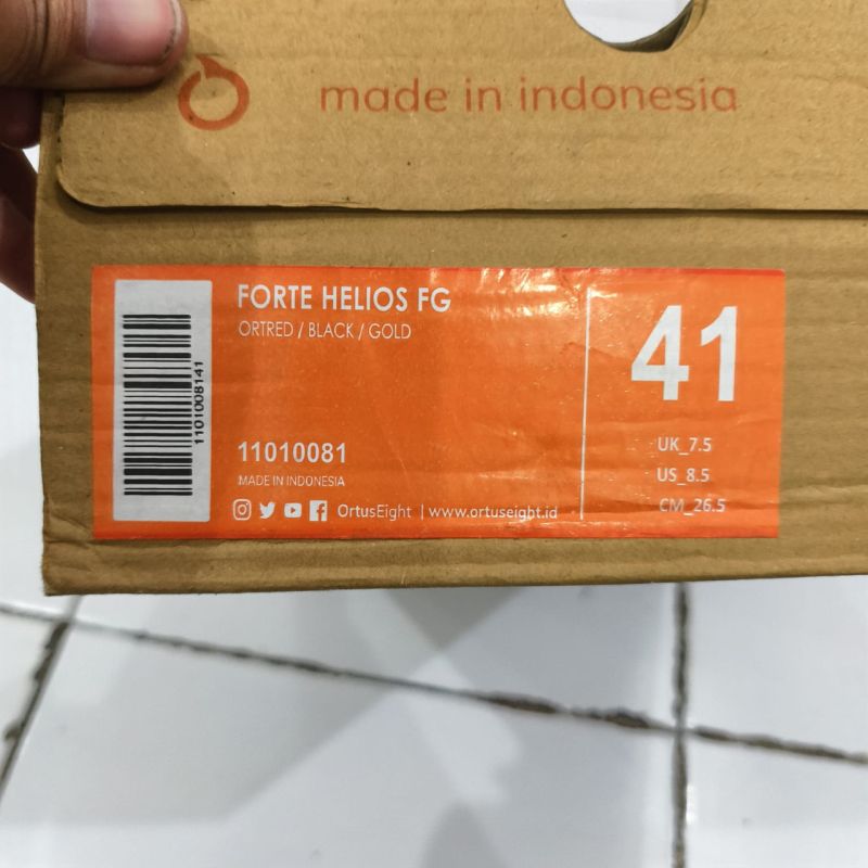 Sepatu Bola Ortuseight Forte Helios FG - Ortred/Black/Gold size 41
