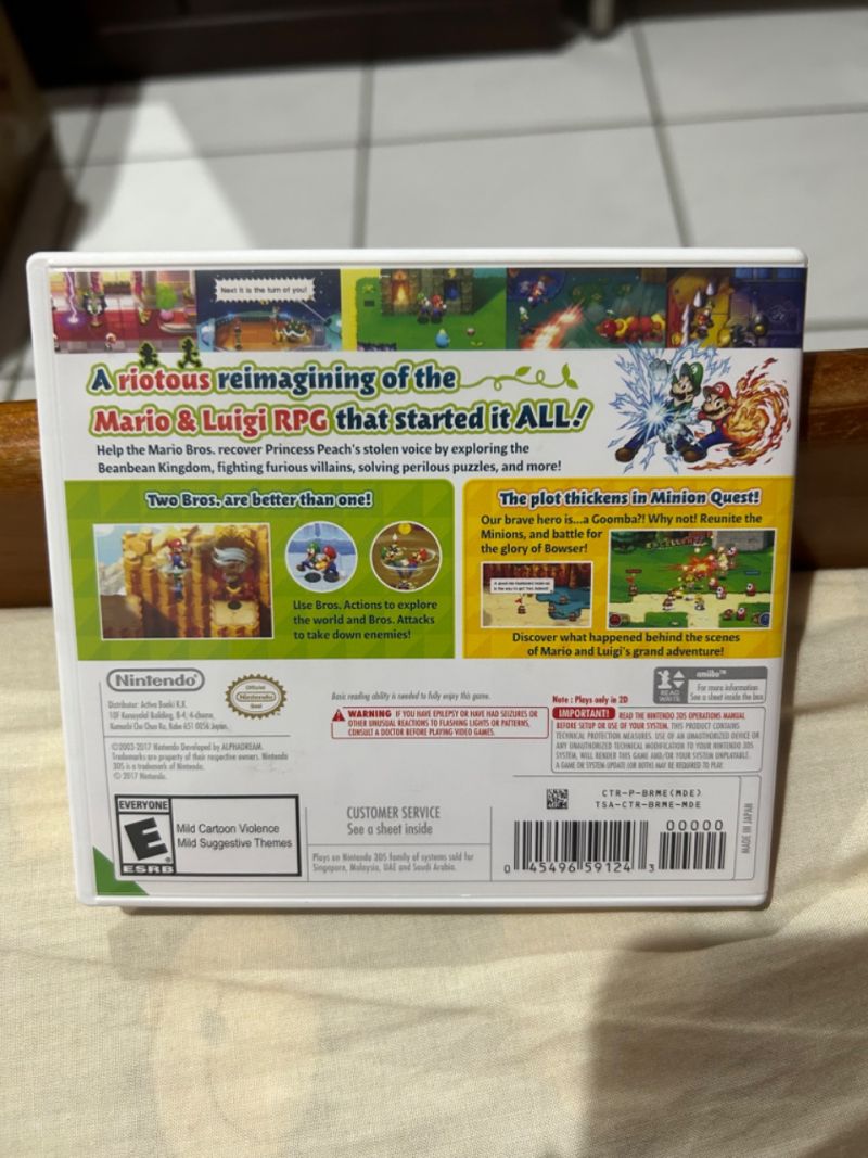 Game Nintendo 3DS Mario and Luigi Superstar Saga + Bowser Minion