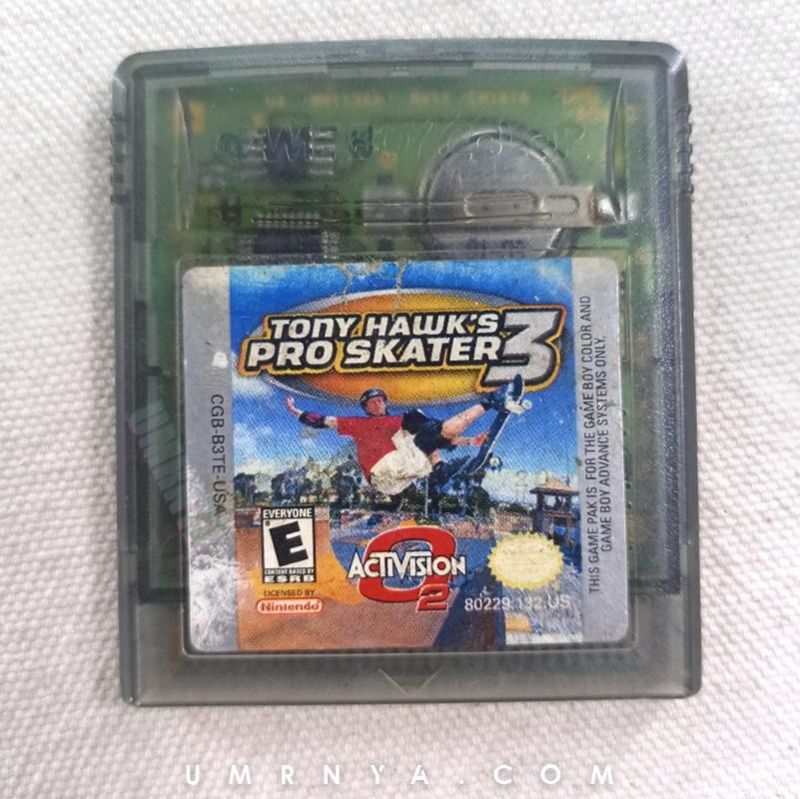 Kaset Tony Hawks's Pro Skater 3 Hawks Original Nintendo Gameboy Color GBC GBA SP Cartridge game boy