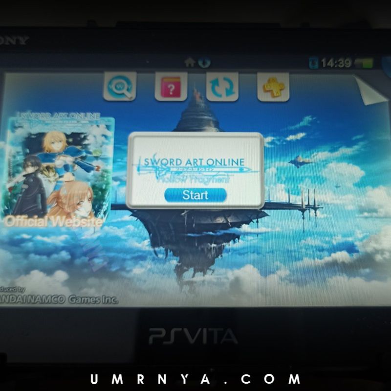 Kaset PSVita Sword Art Online Hollow Fragment PS Vita Cartridge SAO Playstation