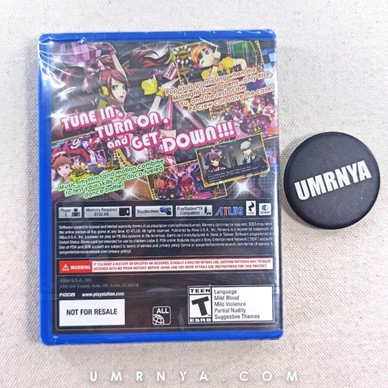 Kaset PSVita Original PS Vita CD Persona 4 Dancing All Night Playstation