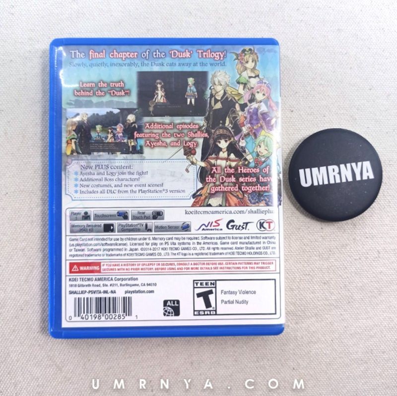 Kaset Original PS Vita Atelier Shallie Plus Alchemist PSVita CD Game