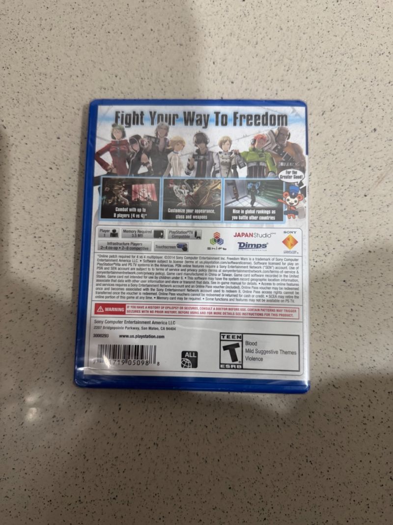 PS VITA Freedom Wars REG 1 USA