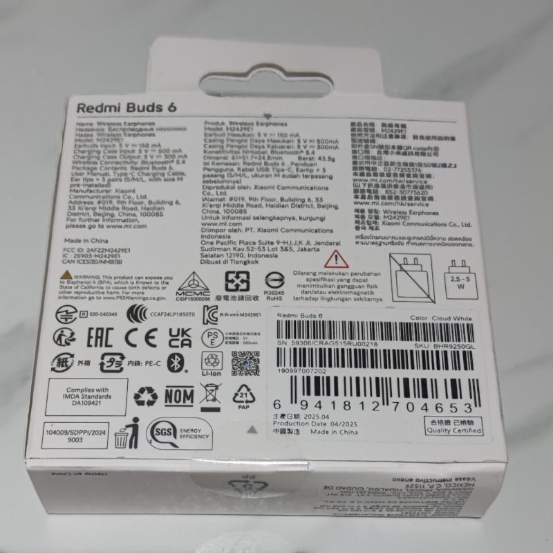 Redmi buds 6 new segel